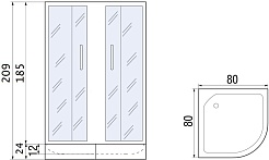 River Душевой уголок DON XL 80/26 МТ без поддона – фотография-8